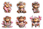 Valentines Day Monkey Sublimation, an Illustration by SinaCreation (Thumbnail 5 of 11)