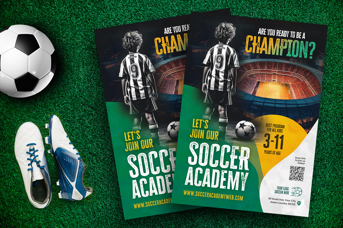 Soccer Academy Flyer Template, a Flyer Template by Boostock (Photo 1 of 4)