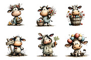Whimsical Easter cow clipart, an Illustration by CreationArt (Thumbnail 6 of 7)