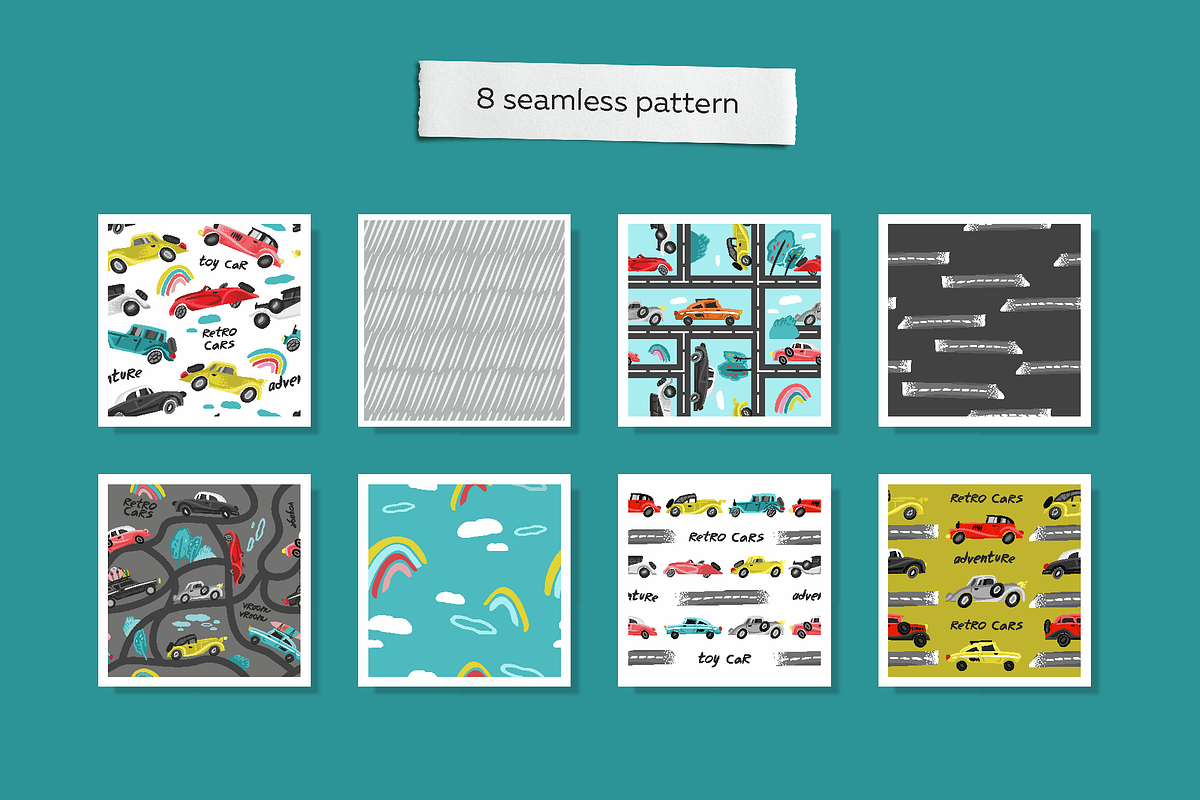 Retro cars symbols and patterns, an Object Graphic by yttadesign (Photo 12 of 17)