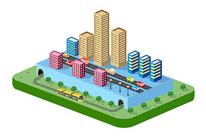 Colorful town, an Illustration by AlexZeL