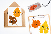 Kawaii Fall Leaves, an Illustration by PrettyBundles (Thumbnail 4 of 5)