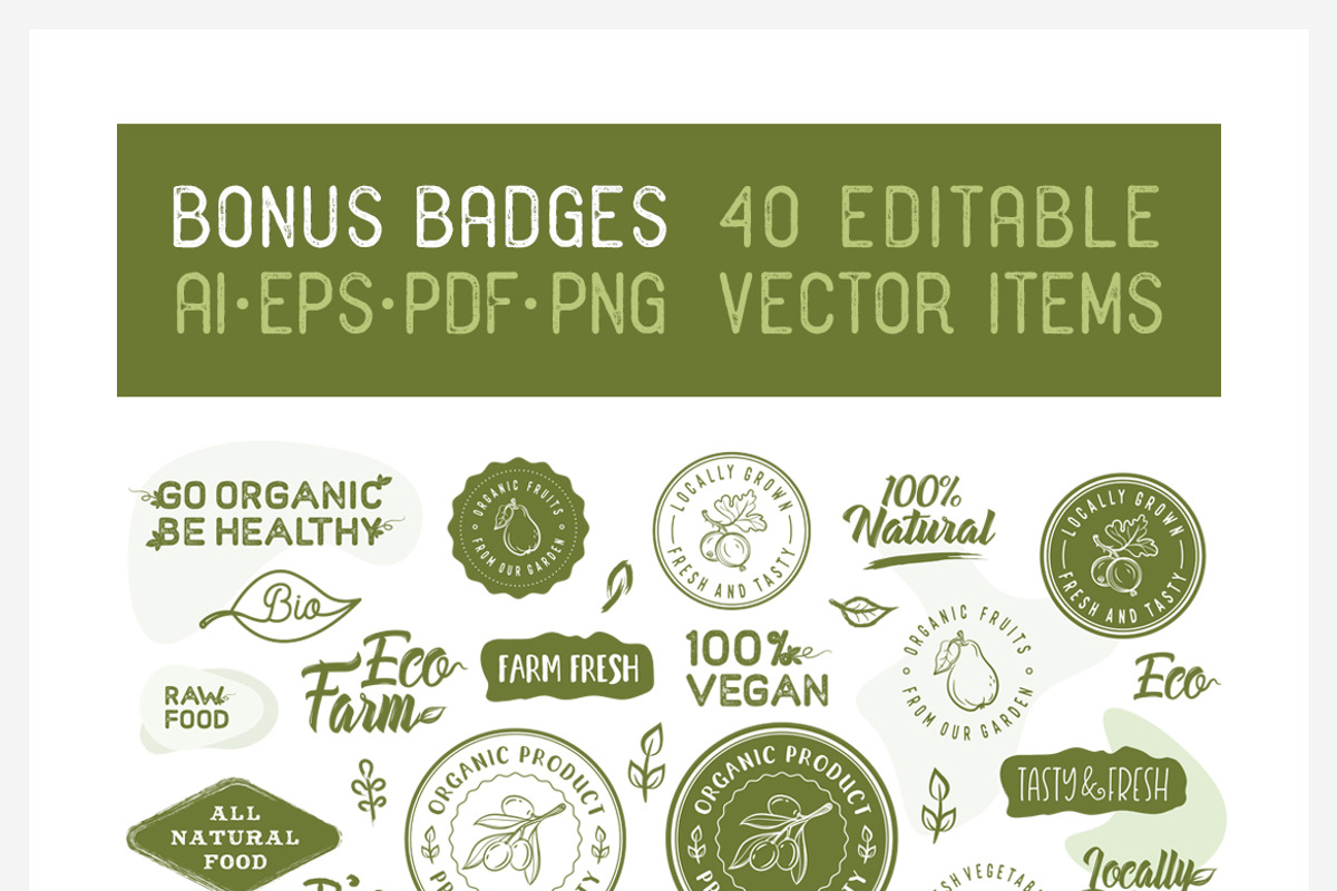 Fruits & Vegetables + Badges, an Outline Icon by Uniko Studio (Photo 8 of 12)