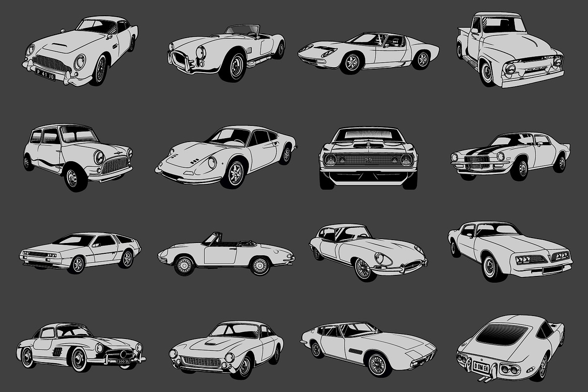 Classic Car Vector Pack vol 4, a Transportation Illustration by The BolzStudio (Photo 7 of 8)