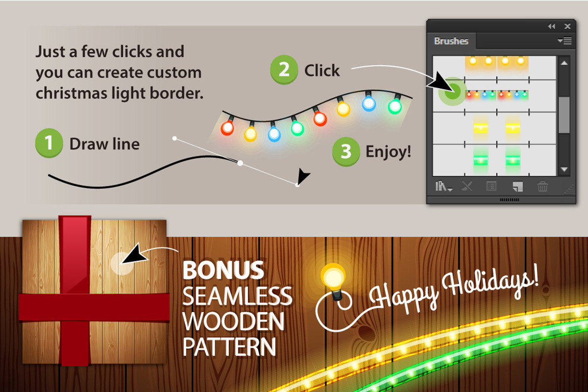 Christmas Lights Decorations Set, a Decorative Illustration by Voysla's Shop (Photo 12 of 12)