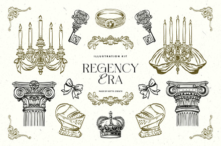 The Regency Era 2 | Illustration Kit, an Object Illustration by KetteCreate