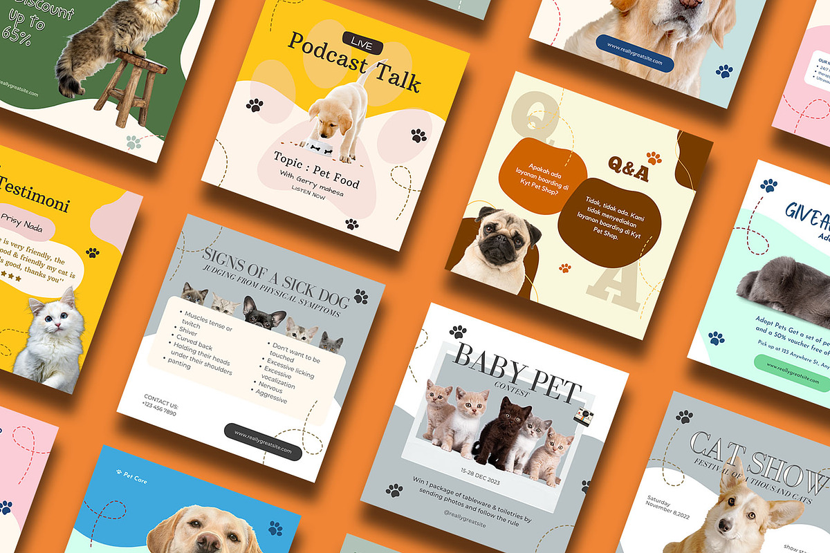 Pet Shop Instagram | CANVA Template, a Social Media Template by Azruca (Photo 3 of 17)