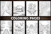 Autumn Landscape Coloring Book, a Seasonal Illustration by Design Station (Thumbnail 4 of 5)