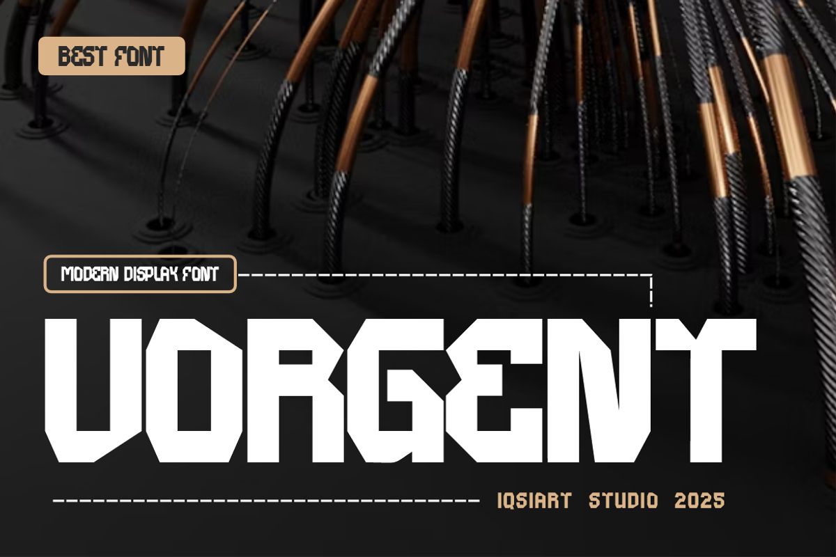 Vorgent - Techno Font, a Sans Serif Font by Iqsiart Studio (Photo 1 of 9)