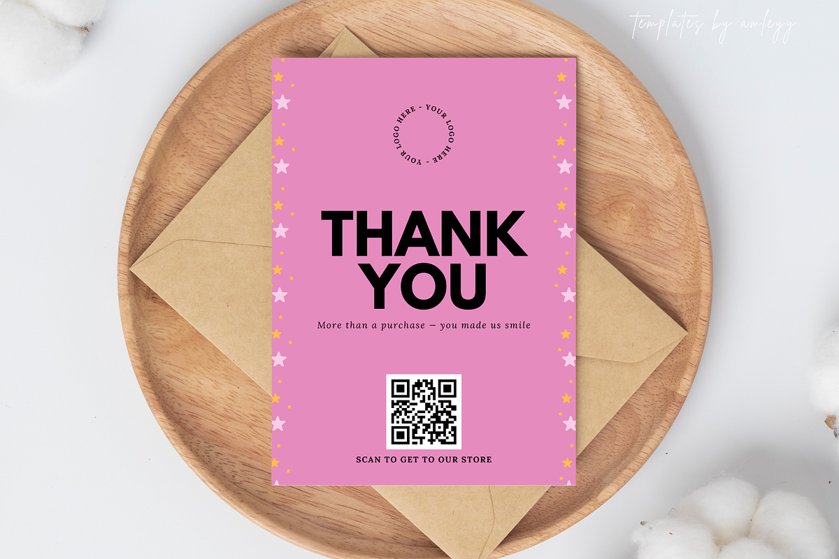 Cute Small Business Thank You Card, a Card Template by Elegant_Studio44 (Photo 4 of 4)