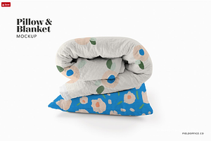 Pillow and Blanket Mockup