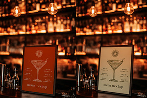 Menu Mockup Restaurant Bar, an Advertising Mockup by The Rose Project