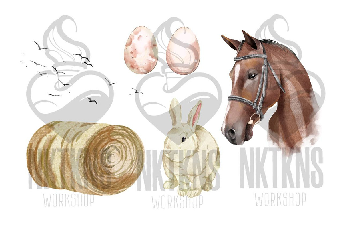 Animal Farm Watercolor Clipart, an Animal Illustration by NKTKNS (Photo 2 of 6)