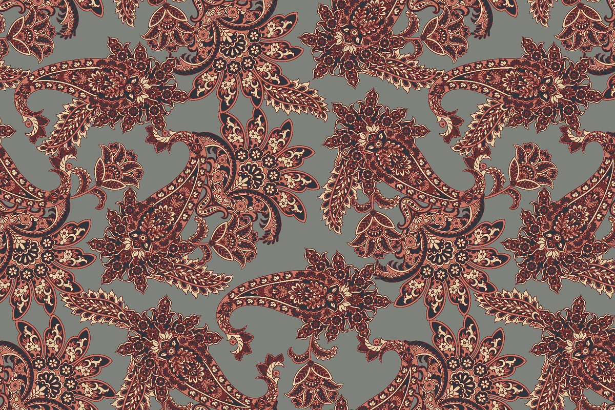 Paisley seamless fabric pattern, a Graphic by antalogiya (Photo 2 of 4)