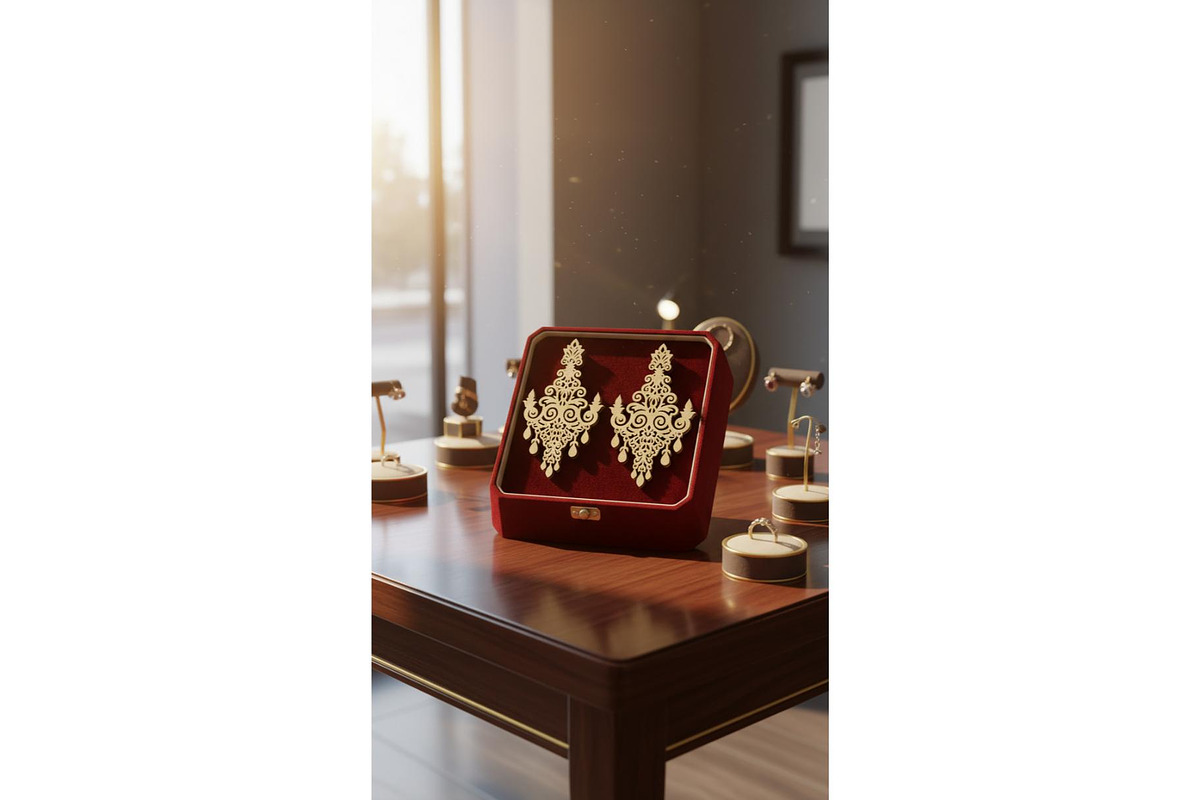Luxury Laser Cut Earrings, an Object Graphic by Creativeshirt (Photo 3 of 5)