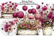 Whimsical Spring Flowres Clipart,Spr, an Illustration by GatewayDesign (Thumbnail 1 of 4)