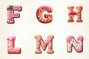 Pink Christmas Gingerbread Alphabet, an Illustration by CreationArt (Thumbnail 5 of 7)