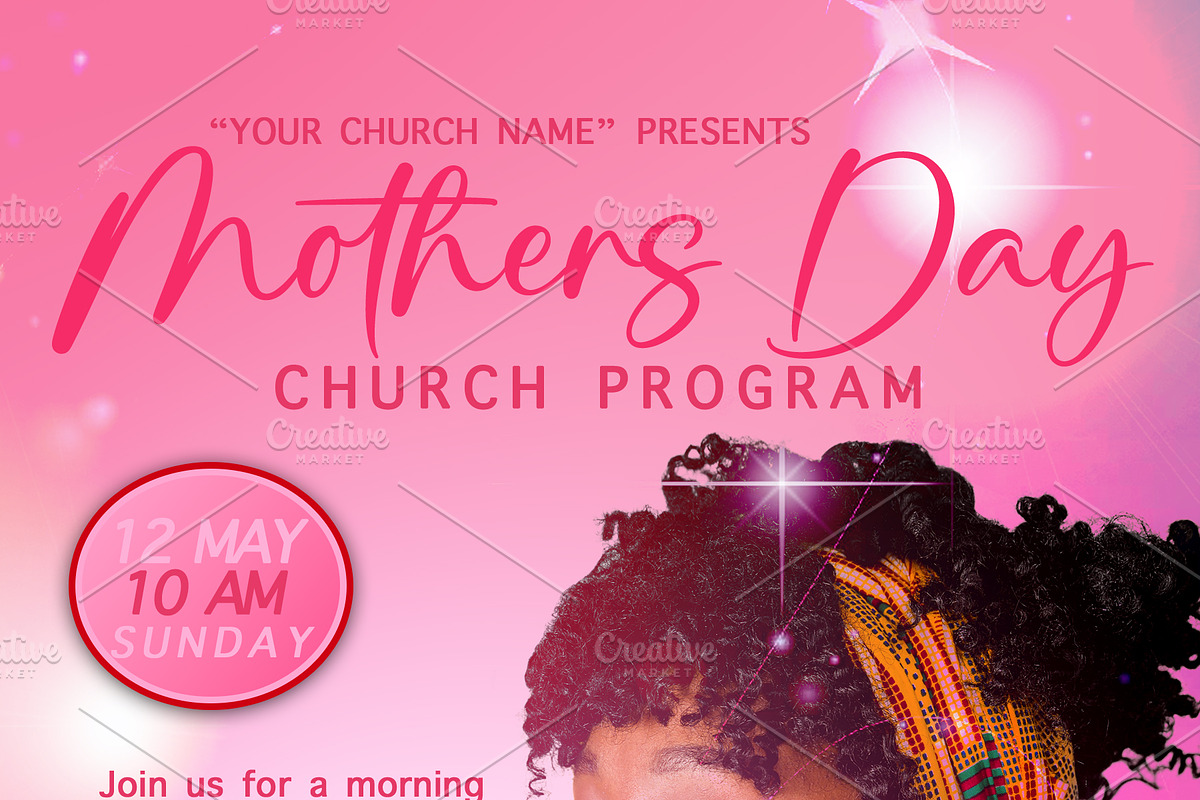 Mother's Day Church Flyer Template, a Flyer Template by Delux Designs (DE), LLC (Photo 4 of 4)