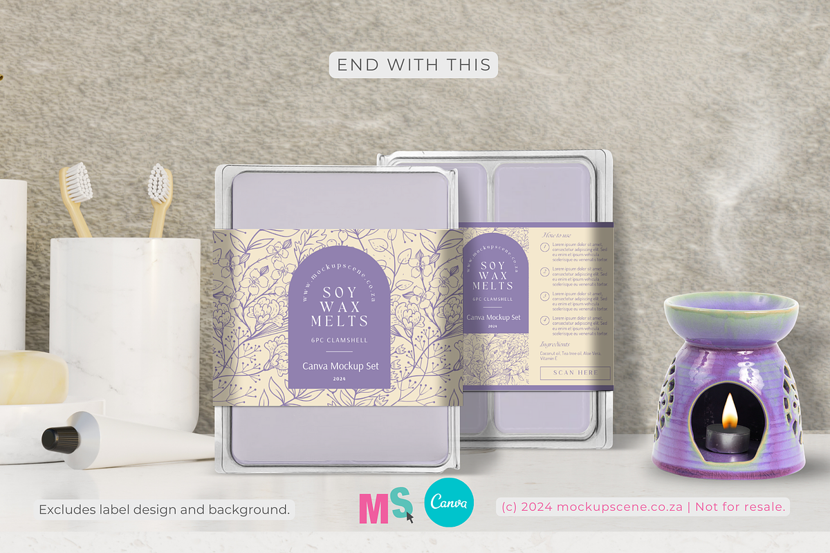 Wax Melts Canva Mockup Set - 6 piece, a Packaging Mockup by Mockup Scene (Photo 14 of 16)