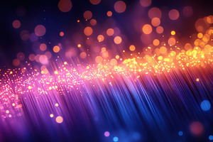 Colorful bokeh lights create an ethe, a Photo by Tanuart
