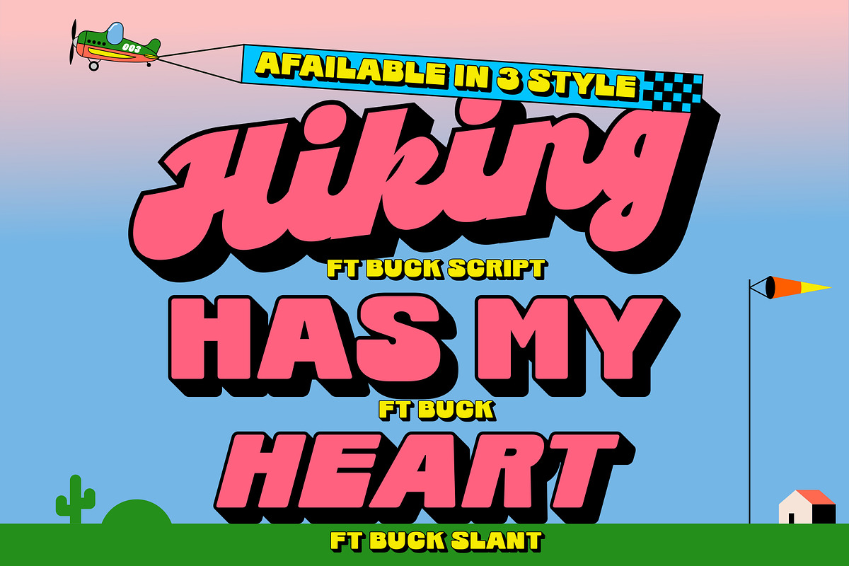 FT BUCK | SHADOW FONT + FREE VECTOR, a Sans Serif Font by Fateh.Lab (Photo 4 of 18)