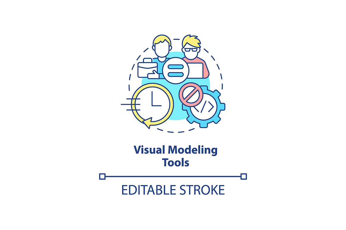Visual modeling tools concept icon, a Templates & Theme by IMG Visuals