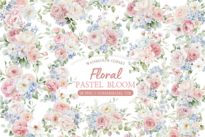 Pastel Wildflower Clipart Bundle, an Illustration by MockupWizard