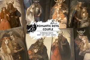 Romantic Devil Couple Painting Art, a Person Illustration by Digital Art Mahdiseño