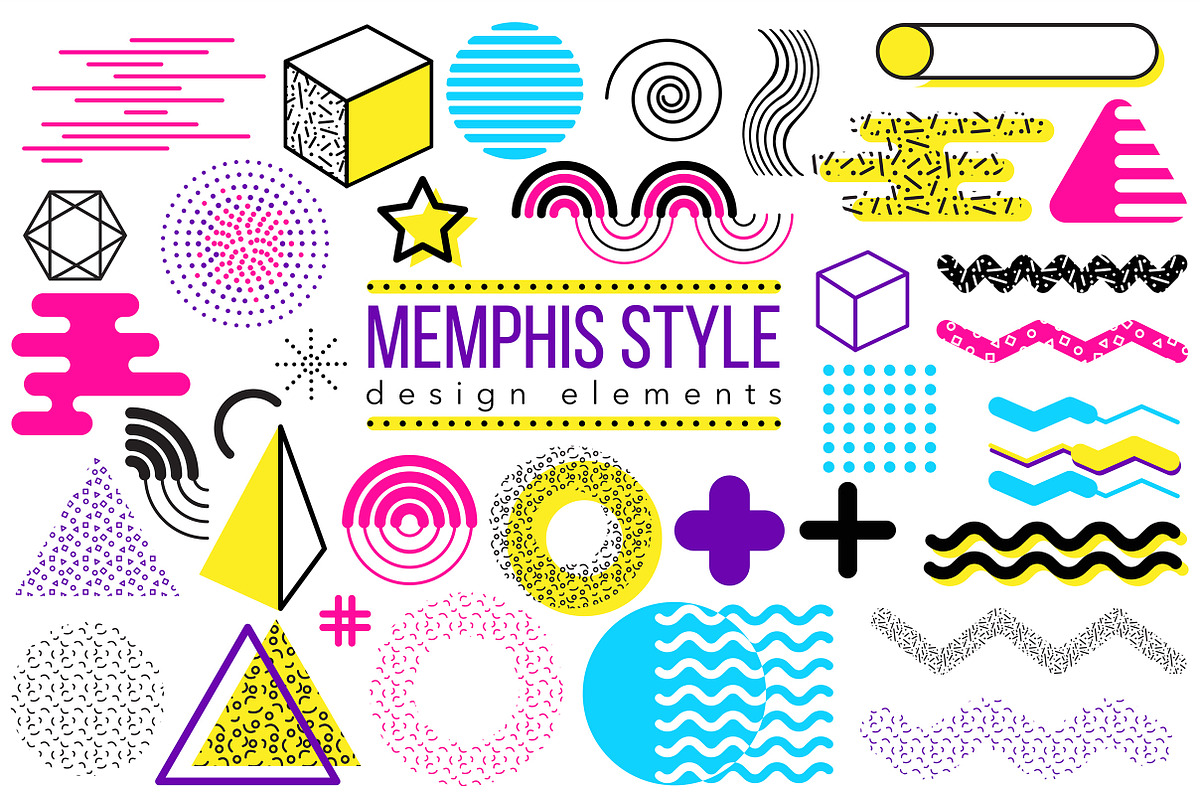 Graphic elements, Memphis style, an Outline Icon by OKart.studio (Photo 1 of 6)