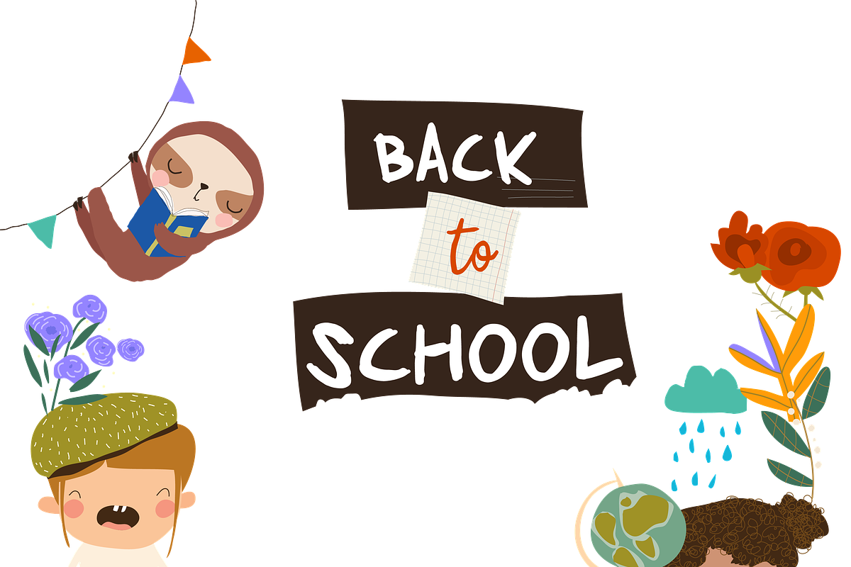 Happy Children with School Equipment, an Education Illustration by Maria Starus (Photo 2 of 3)