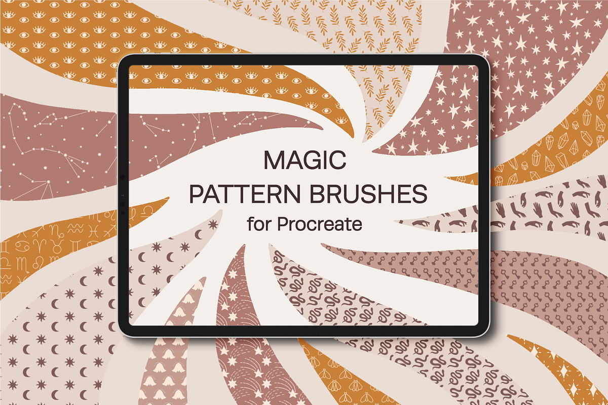 Magic Pattern Brushes for Procreate, a Brush Add-On by NinaFedorova (Photo 1 of 6)