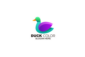 duck gradient color style logo desig, a Branding & Logo Template by OmerStudio