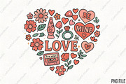 Valentine Heart Doodle Sublimation, an Illustration by CraftArtStudio (Thumbnail 1 of 4)