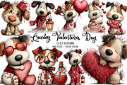 Quirky valentine dog clipart, an Illustration by CreationArt (Thumbnail 1 of 6)