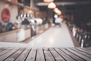 Cafe interior stock photo containing table and background