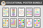 Educational Poster Bundle, a Decorative Illustration by Design Station (Thumbnail 1 of 4)