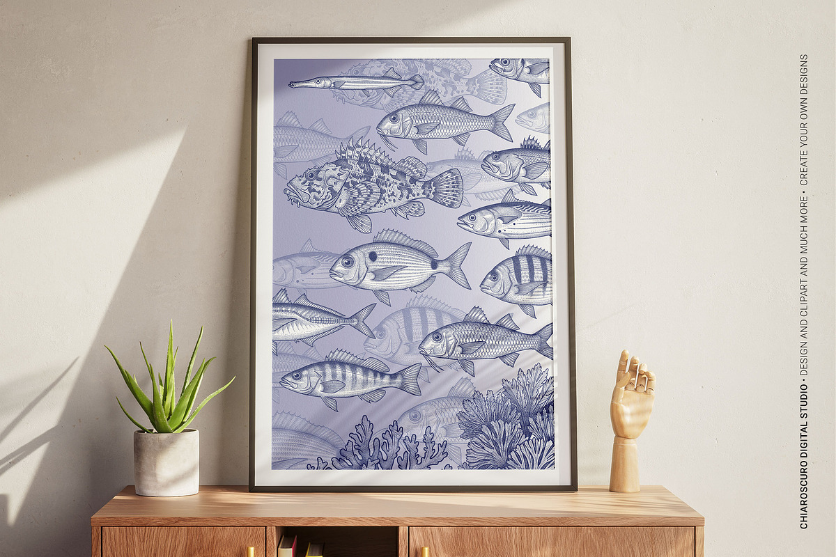 Mediterranean Sea Vector Clipart Set, an Animal Illustration by Pingebat (Photo 8 of 15)