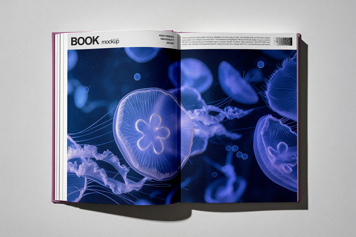 Open Hardcover Book Mockup, a Books & Magazine Mockup by Design Squad (Photo 4 of 4)
