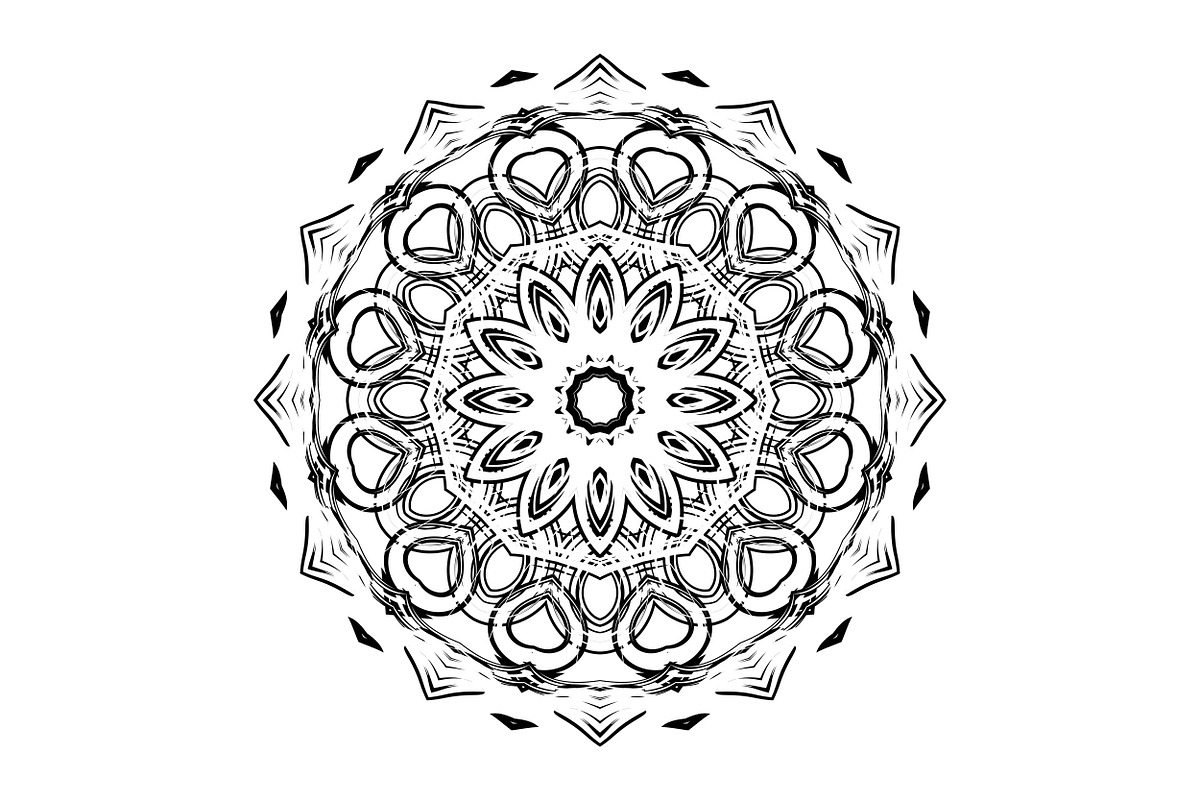 Ornamental Black White Mandala Pack, a Decorative Illustration by NJ Himel (Photo 90 of 103)