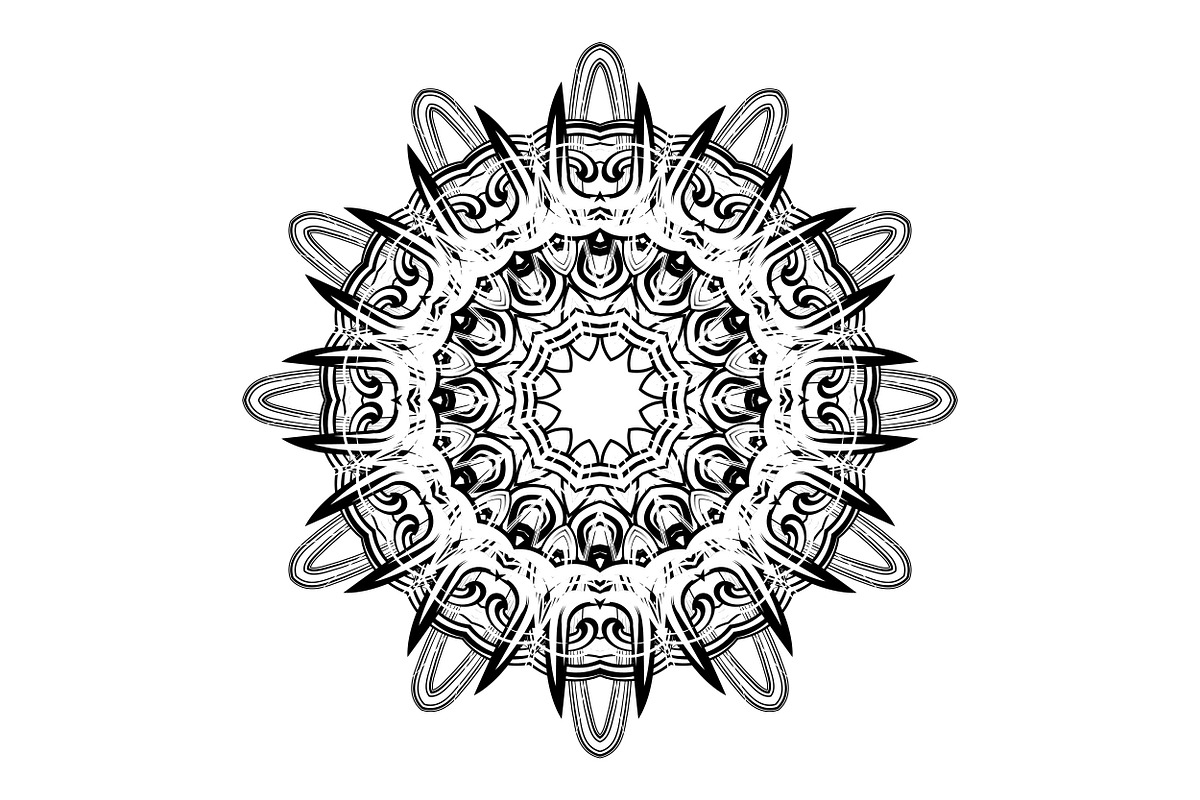 Black White Mandala Illustration Set, a Decorative Illustration by NJ Himel (Photo 35 of 101)