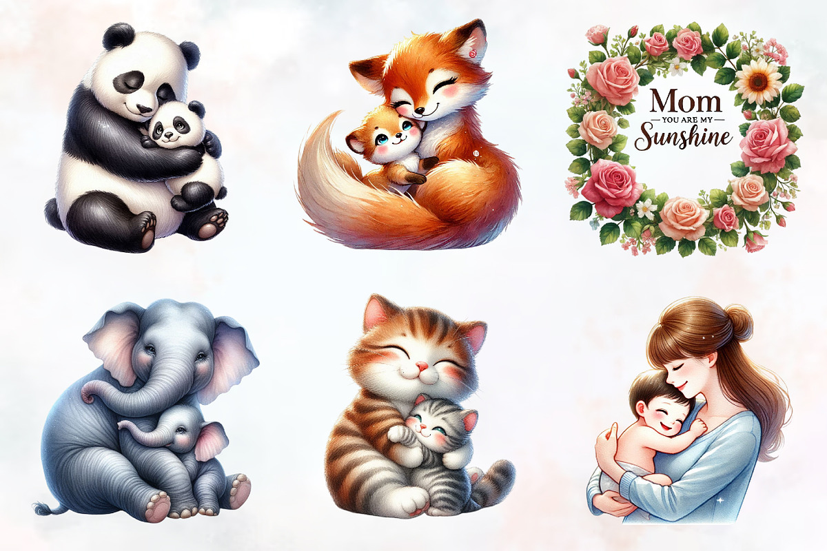 Mothers day sublimation clipart, an Illustration by RobertsArt (Photo 2 of 7)