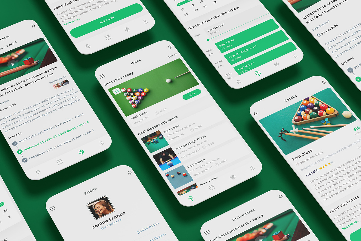Pool & Billiard Game Classes App, an App Template by nagaredesignstudio ...