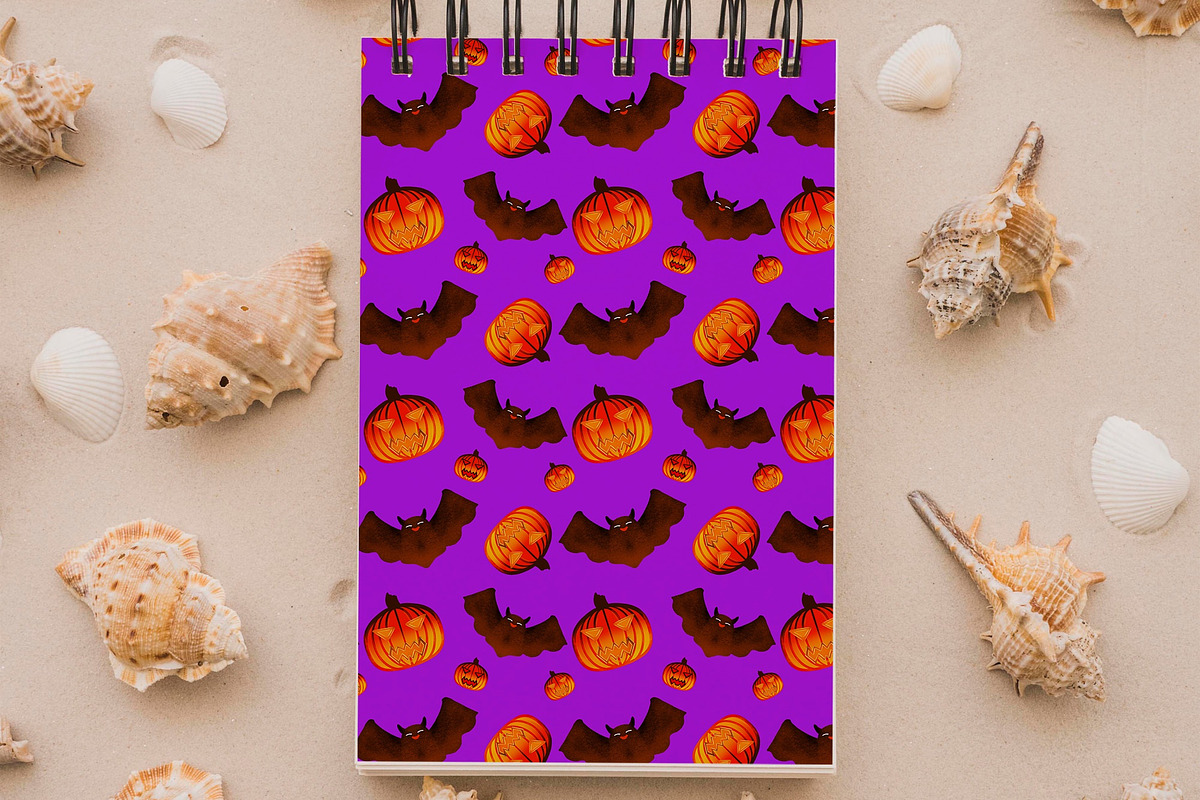 Pumpkin Bat Seamless Pattern, a Pattern Graphic by tchastudio (Photo 3 of 7)