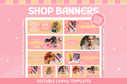 Cute Rose Gold Shop Banner Templates, a Shopify Template by SunshineStudioBoutique