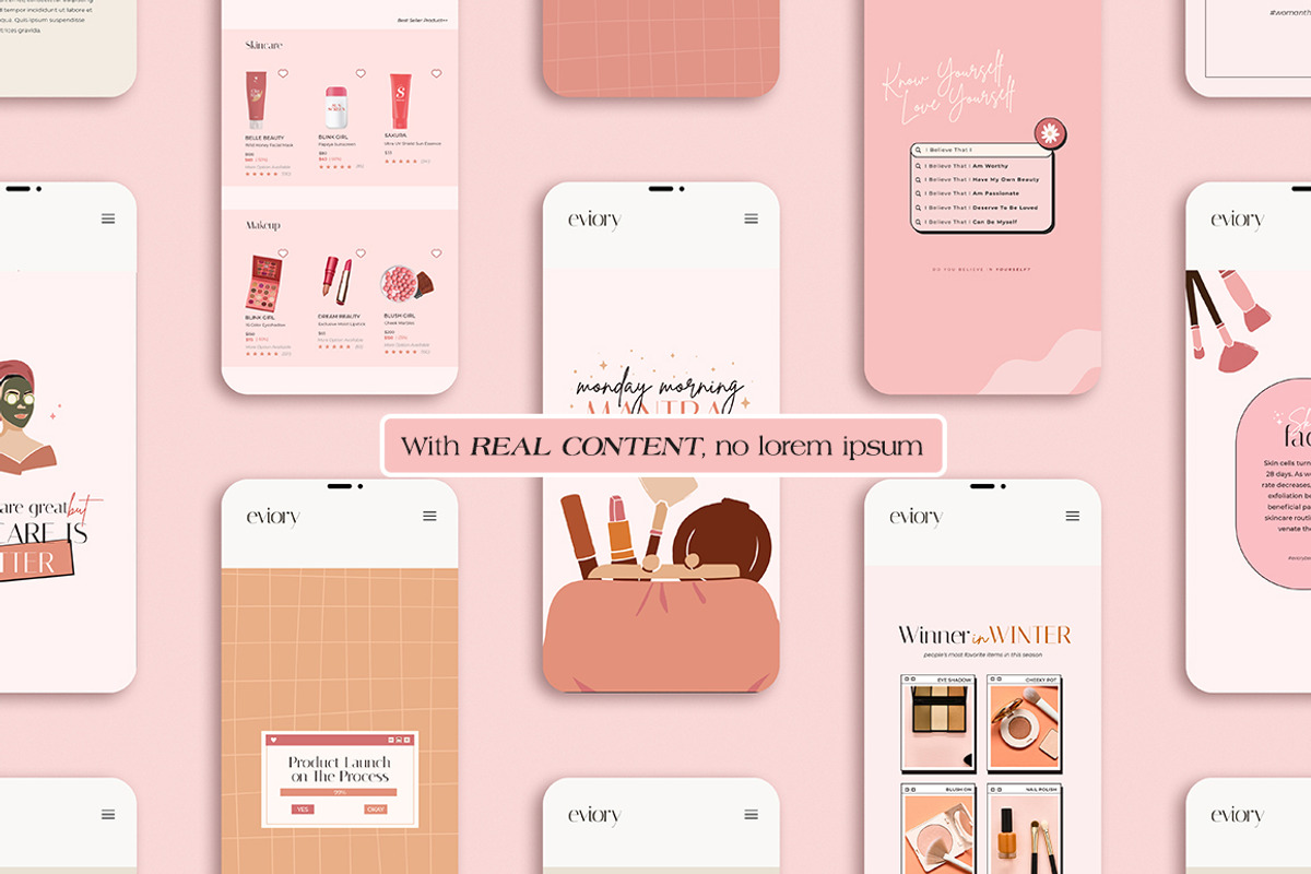 Instagram Skincare Beauty CANVA PS, a Social Media Template by Eviory