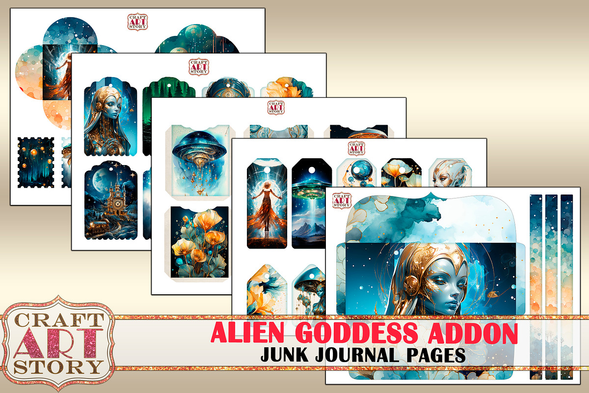 Alien Goddess Junk Journal ADDON, an Object Illustration by CraftArtStory (Photo 3 of 3)