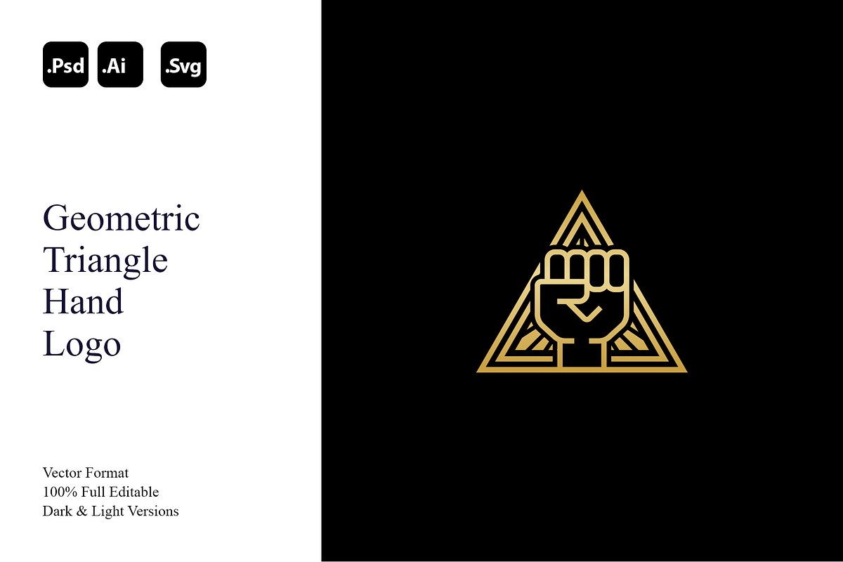Geometric Triangle Hand Logo, a Branding & Logo Template by Luxury Logos (Photo 1 of 4)