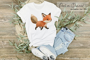 Whimsical Foxes Rustic Folk Art