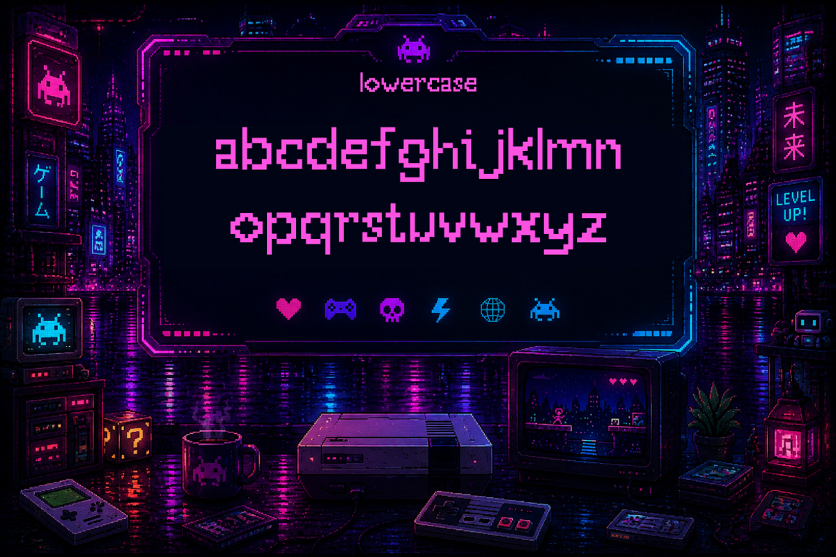 PIXELVOLT Display Typeface, a Sans Serif Font by zerologicstudio (Photo 5 of 8)
