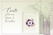 Violet Watercolor Floral Set, an Illustration by Anis Illustration (Thumbnail 5 of 10)
